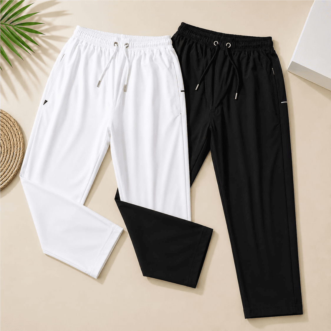 	চায়না মাইক্রো স্টিচ প্রিমিয়াম পায়জামা 2 pcs (Black + White )